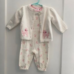 3-6 *vintage* Gymboree poodle cardigan and one piece outfit new old stock gem!